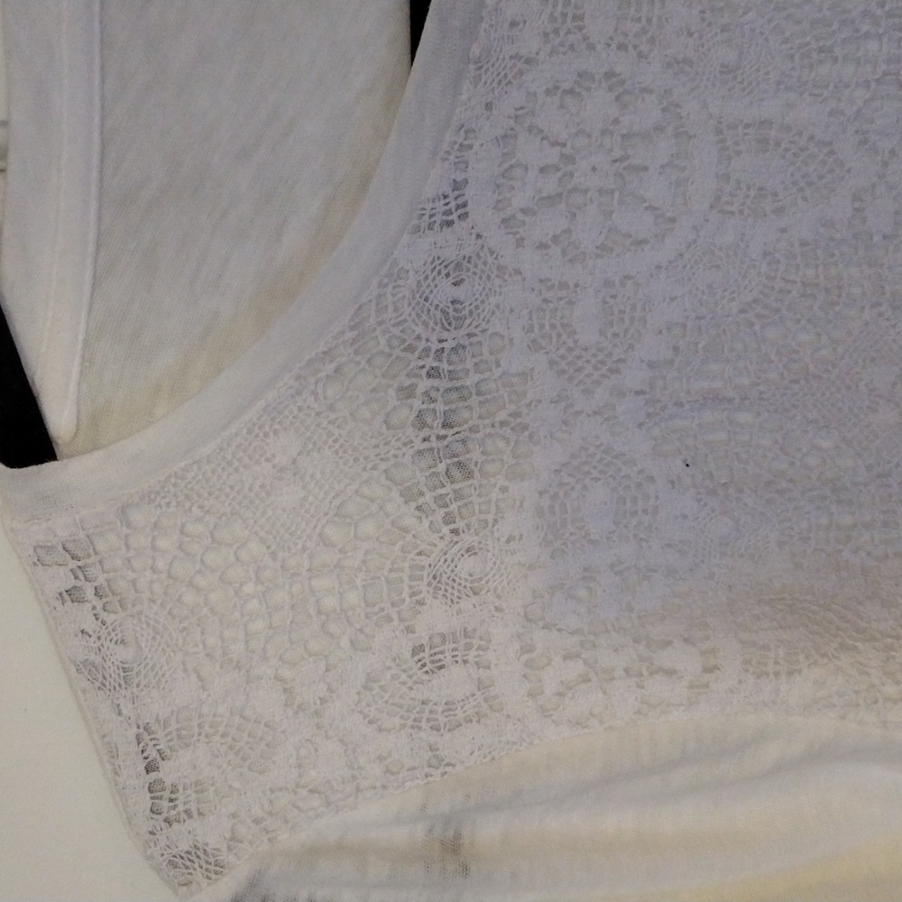 J. Crew White Lace Long Sleeve Top Size Large NWT